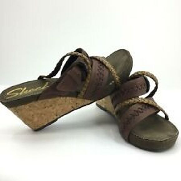 Skechers Shoes - Skechers Cork Wedge Sandals Heels Shoe Skechers Shoes - Skechers Cork Wedge Sandals Heels Shoe